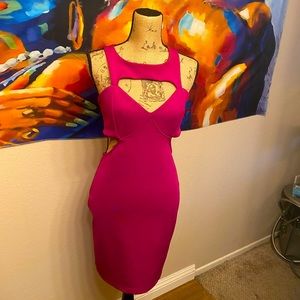 Cut out fuchsia bodycon dress